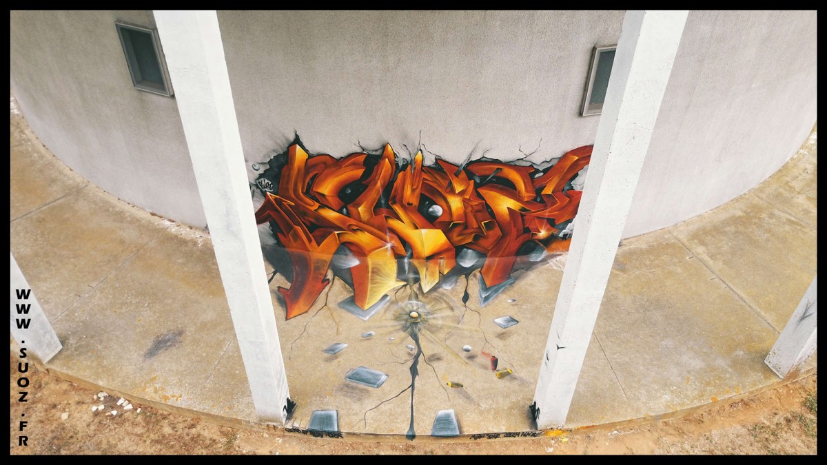 anamorphose graffiti suoz customsz worldwide artiste street art trompe l’œil décoration graffeur professionnel