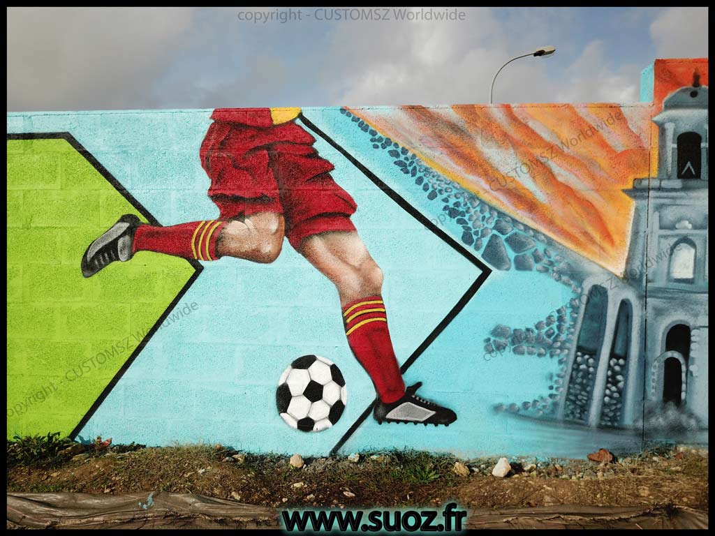 Graffiti-professionnel-decoration-decor-rugby-foot-club-la-rochelle-saint-jean-d'angely