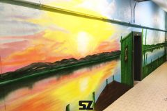 Graffiti-professionnel-decoration-paysage-artiste-peinture-trompe-loeil-bambou-sunset-coucher-de-soleil-peinture-suoz-customsz-decoration-mur-trompe-loeil