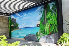 Fresque-murale-sous-pergola-jardin-espace-de-vie-trompe-loeil-graffiti-decoration-suoz-la-Rochelle