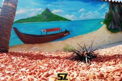 Graffiti-graffeur-professionnel-fresque-murale-plage-cocotier-ile-paradisiaque-dessin-suoz-customsz-worldwide-Graffiti-vendee-st-hilaire-de-riez