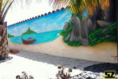 Graffiti-professionnel-fresque-murale-plage-cocotier-ile-paradisiaque-dessin-suoz-customsz-worldwide-Graffiti-vendee-st-hilaire-de-riez
