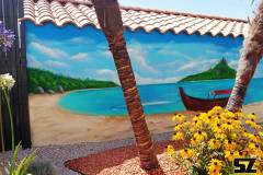 graffeur-professionnel-fresque-murale-plage-cocotier-ile-paradisiaque-dessin-suoz-customsz-worldwide-Graffiti-vendee-st-hilaire-de-riez