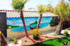 graffeur-professionnel-fresque-murale-plage-cocotier-ile-paradisiaque-dessin-suoz-customsz-worldwide-trompe-oeil-vendee-st-hilaire-de-riez