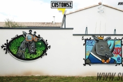 Graffiti-decoration-Suoz-customsz-animaux-tableau-jardin-street-art-la-rochelle-Niort-charente-maritime