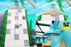 graffeur-professionnel-artiste-decoration-douche-sanitaire-piscine-peintre-decorateur-bambou-plage-tropique-lagon-paysage-trompe-loeil-suoz-customsz-SZ-street-art