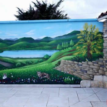 Décoration Graffiti paysage et montagnes